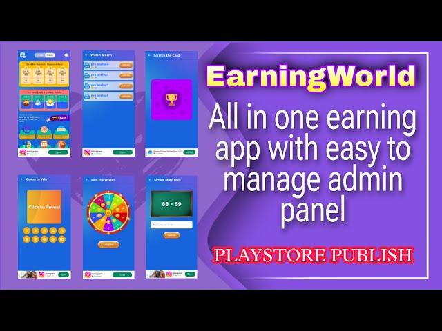 All in One Earning App Android Studio Source Code with Admin Panel | PlayStore Publish | MakeEasy