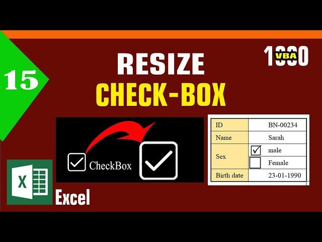 #15- How to resize CheckBox in Excel VBA | Learn Excel VBA | MsOffice Learning | រៀន Excel