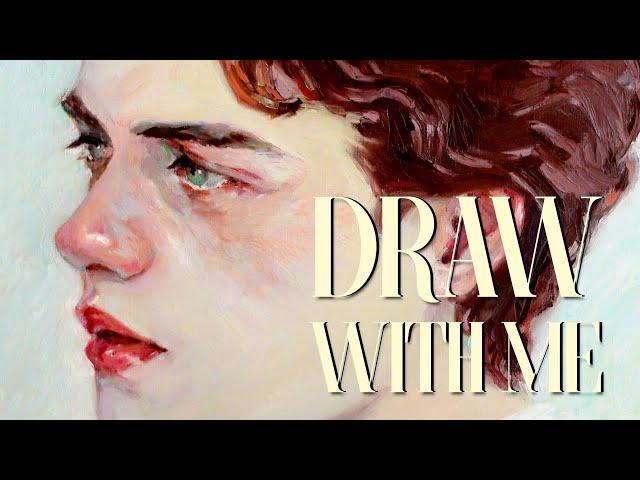 Oil Pastel Portrait | Draw With Me️ 4K art process