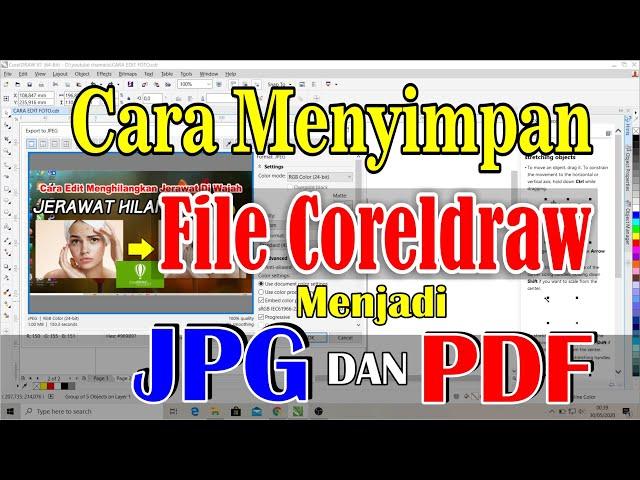 Cara Menyimpan file coreldraw menjadi jpg dan pdf