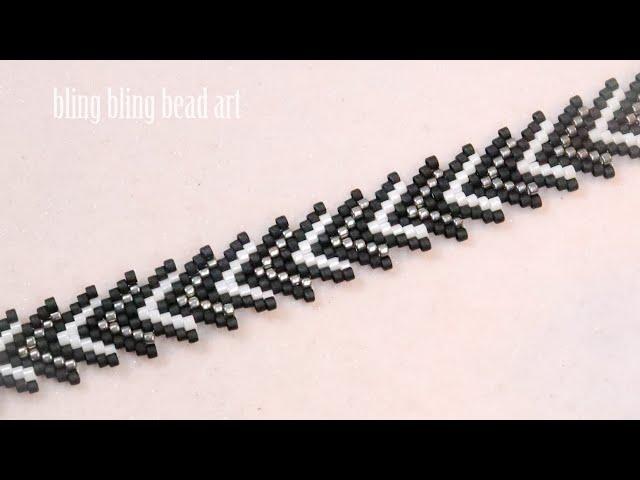 آموزش دستبند ظریف و زیبا فقط با منجوق  Beaded bracelet with seedbeads easy for beginner's