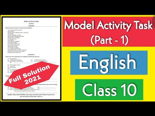 Model activity task class 10 English part 1 | Class x model activity task English part 1 | WBBSE