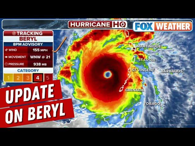 Hurricane Beryl Strengthens In The Caribbean, Remains Category 4