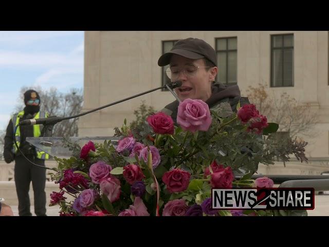 Actor Elliot Page speaks at Supreme Court against banning trans gender-affirming care for minors