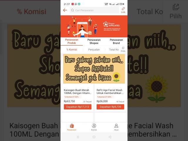 Penghasilan Shopee Affiliate Sebulan