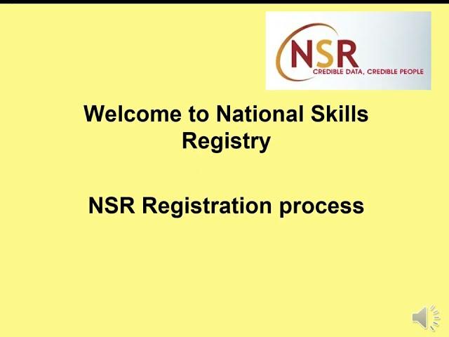 Registration Process of National Skills Registry (NSR) profile