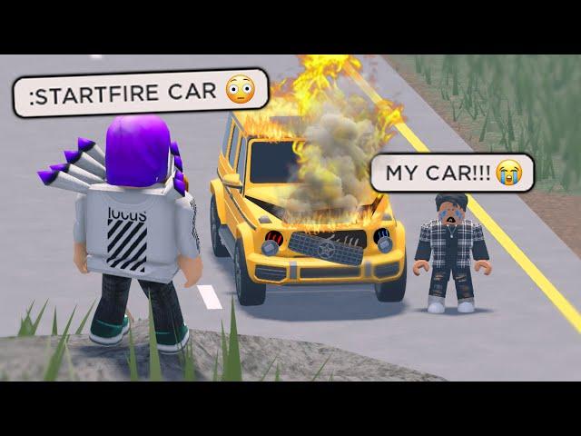 I SET FIRE TO HIS CAR WITHOUT HIM KNOWING! (Roblox)