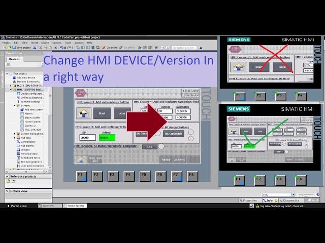 TIA Portal: Change HMI Device/ Version