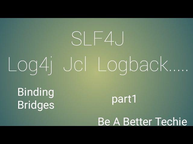 slf4j -logj4,jcl...Bindings and Bridges