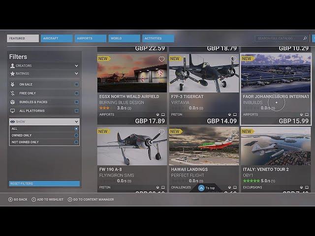 Microsoft Flight Simulator XBOX Marketplace Update 10/24/2024