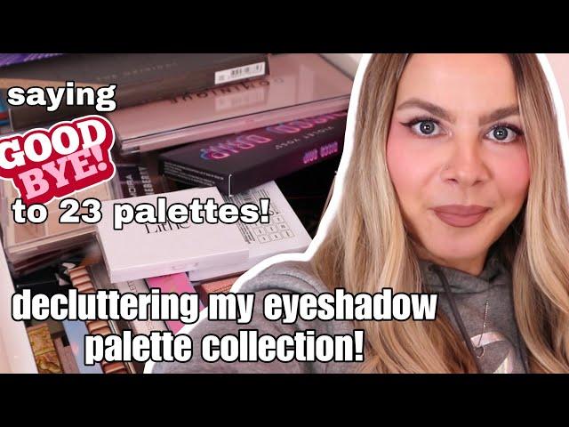 EYESHADOW PALETTE COLLECTION & DECLUTTER! 51 Palettes!!