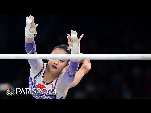 Qiu Qiyuan delivers BIG-TIME bar routine to take silver for China | Paris Olympics | NBC Sports