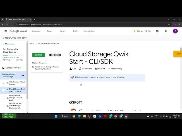 Module : 2 Lab : 2 Cloud Storage Qwik Start CLI/SDK