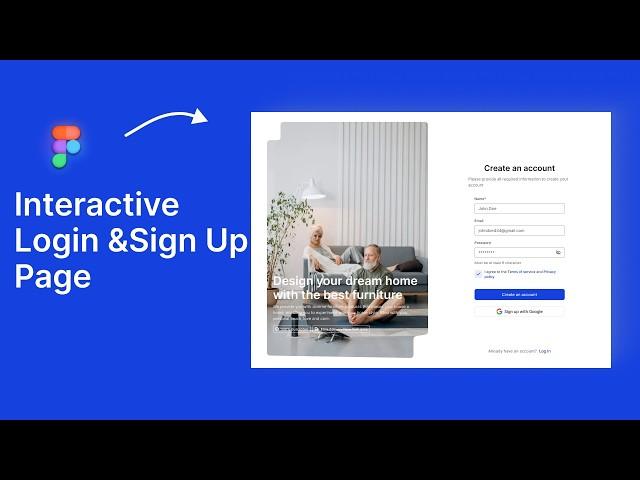 Create an interactive Sign up and Login page in Figma in 20 minutes | Figma tutorial