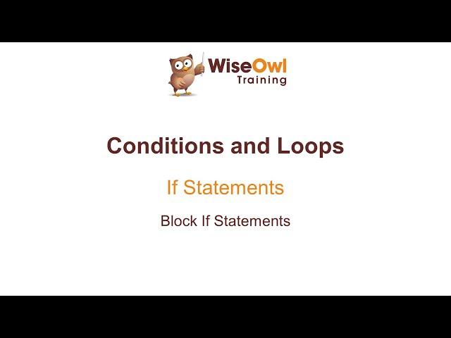 Excel VBA Online Course - 3.1.2 Block If Statements