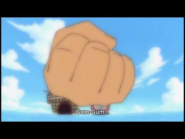 Luffy defeats Alvida with Gum Gum Pistol One piece first episode