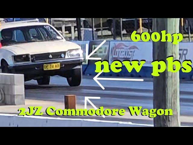 2jz swap VH commodore wagon, 6 banger nats 24, 600hp 6 second car!!! Warwick Dragway racing. awesome