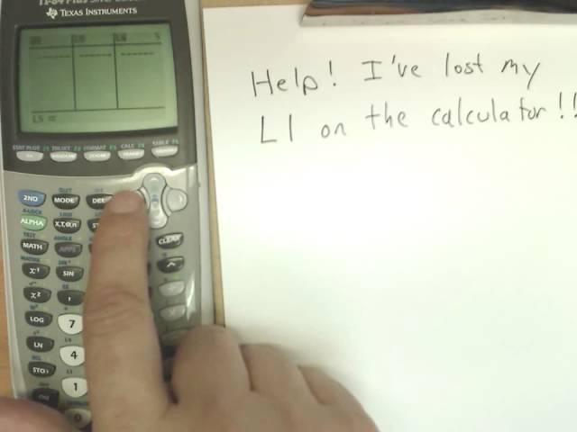 Help! I lost my L1 or L2 on the Ti graphing calculator