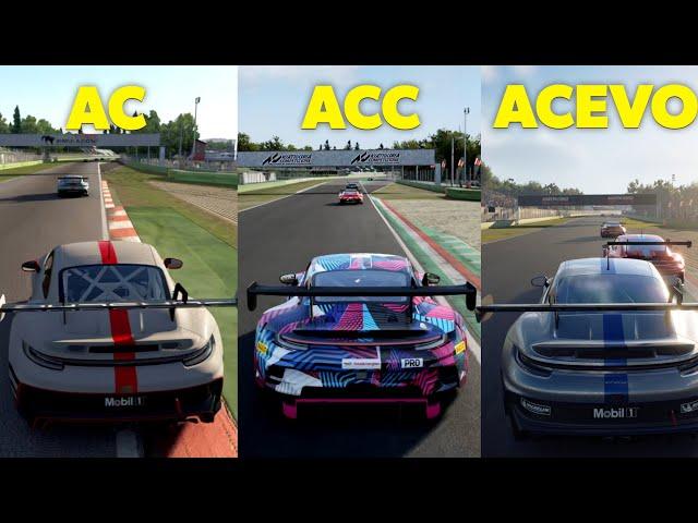 Assetto Corsa Evo graphics vs AC vs ACC