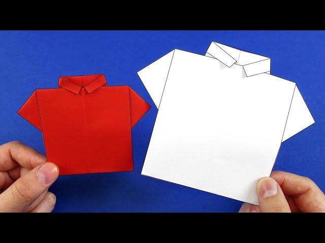 How to make origami shirt. Shirt from the paper in stages