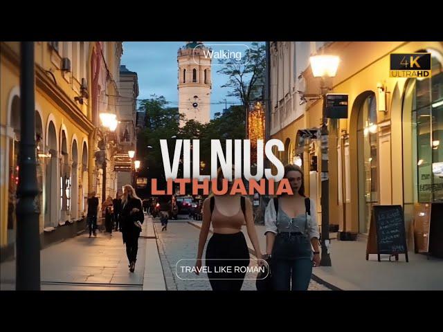 Explore Vilnius Under the Sun  4K 60fps Walking Tour of Iconic Sites