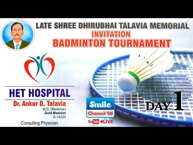 LIVE | Badminton League Tournament | Late Shri Dhirubhai Talavia Memorial | Sport Complex Saputara