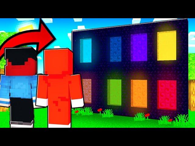 HASANLA RENKLİ PORTALLARA GİRDİK !!  - Minecraft