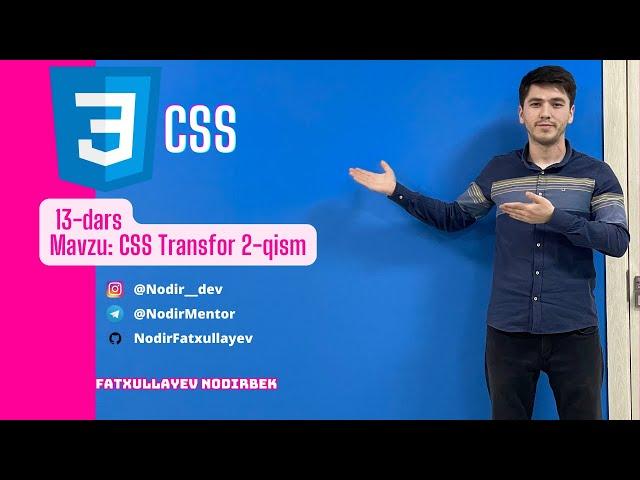 CSS 13 dars: CSS Transform 3D (translateZ, rotateX, rotateY)