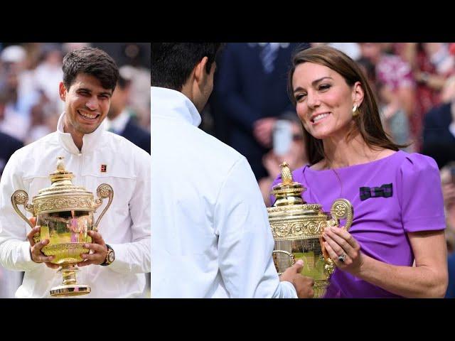 Princess Catherine presented the Wimbledon trophy to Carlos Alcaraz