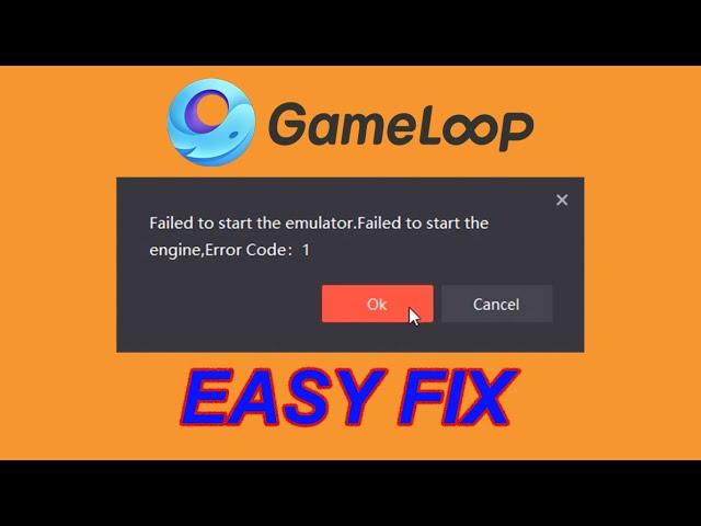 Failed to start engine Error code: 1 - EASY FIX