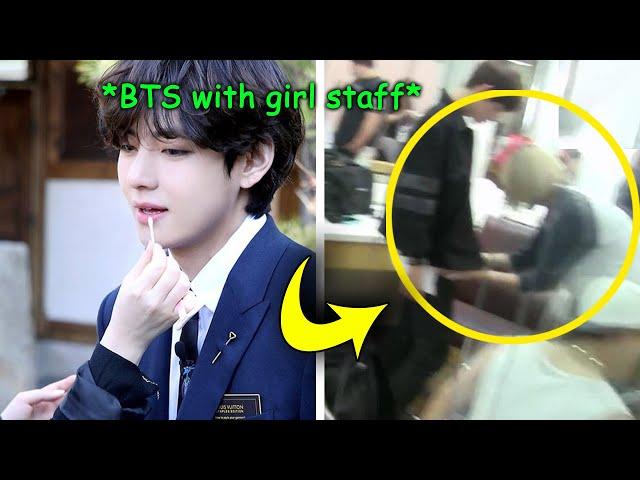 BTS with Staff Girl ️ Cute Moments