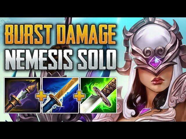 INSANE BURST DAMAGE! Nemesis Solo Gameplay (SMITE Conquest)