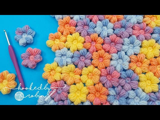 Crochet Puff Flowers & How to Join As You Go - NO SEWING! 