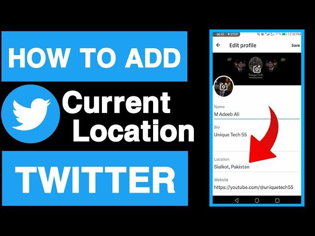 How to add location on twitter profile||Twitter per location kaise dale||Unique tech 55