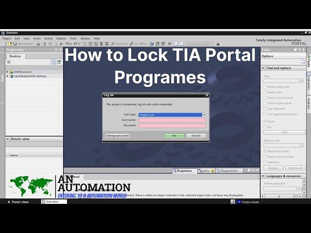 HOW TO LOCK UNLOCK TIA PORTAL PROGRAMME WITH USERNAME PASSWORD | TIA PORTAL SECURITY