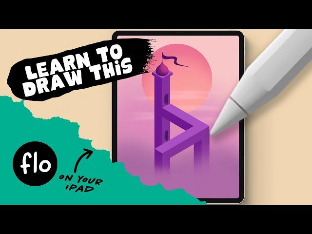 You Can Draw This ISOMETRIC artwork in Procreate - Inspired by Monument Valley