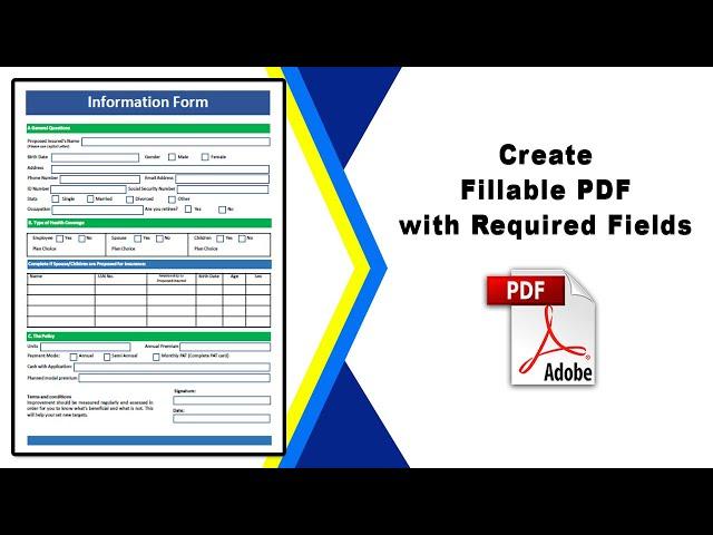 How to create a fillable pdf with required fields using Adobe Acrobat Pro DC