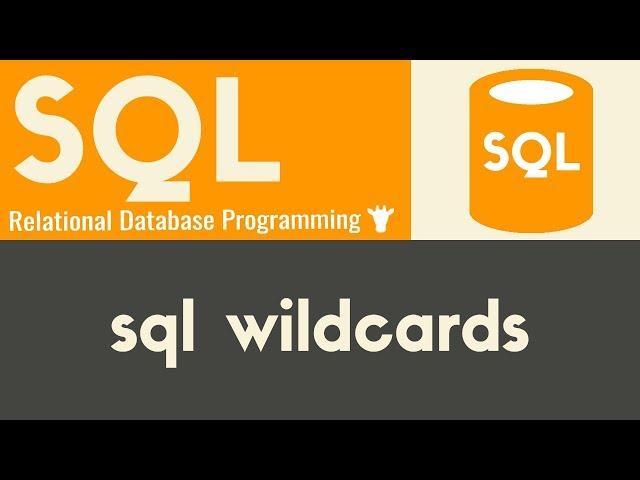 WIldcards | SQL | Tutorial 15