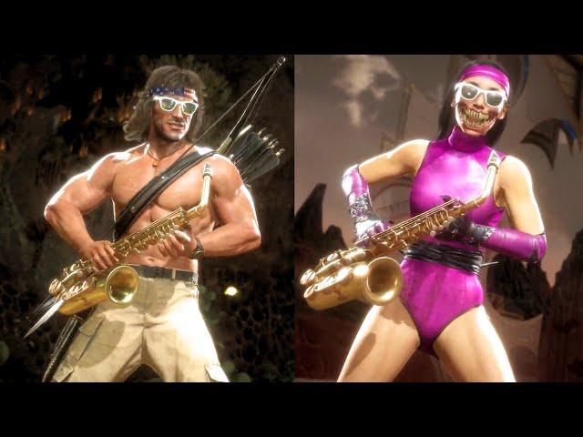 MK11 Ultimate All Characters Play The Saxophone (All Characters Perform Jax's FRIENDSHIP)