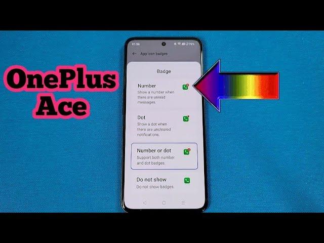 How to show notification badge or dot on app icons for OnePlus Ace phone with Android 13