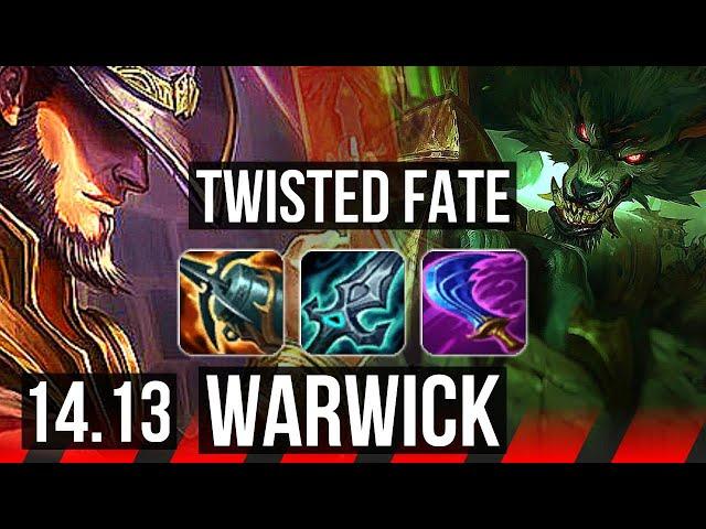 TWISTED FATE vs WARWICK (TOP) | 6/0/6, 70% winrate, Dominating | BR Grandmaster | 14.13