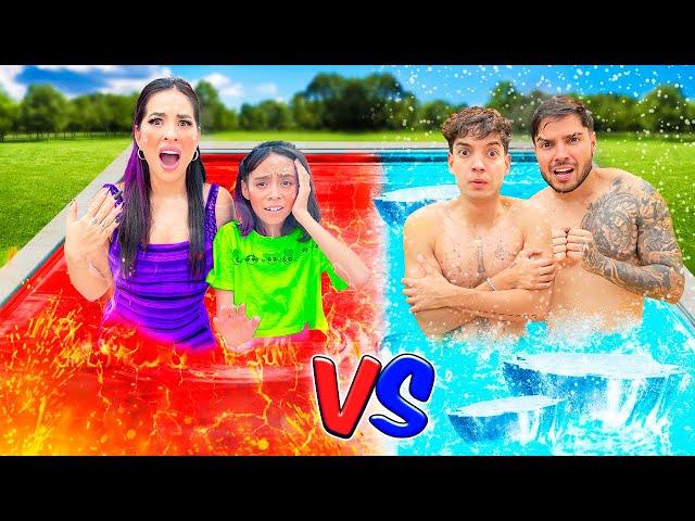 24 HORAS EN ALBERCA HELADA vs CALIENTE CON YOLO AVENTURAS | Karla Bustillos