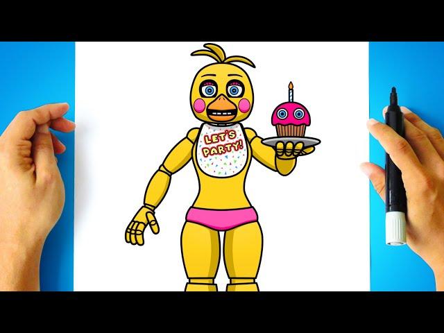 How to DRAW TOY CHICA - Five Nights at Freddy's - FNAF 2