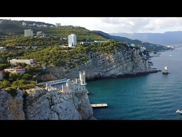 crimea,yalta,swallow's nest,sightseeing,russia,ukraine,black sea,drone flight