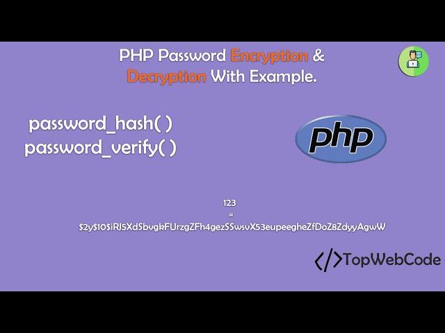 How To Encrypt And Decrypt Password In PHP With Example | Login System PHP | TopWebCode