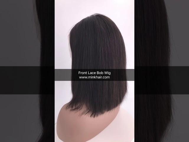 Mink Brazilian Hair Front Lace Silky Straight Bob Wig #boblacewig