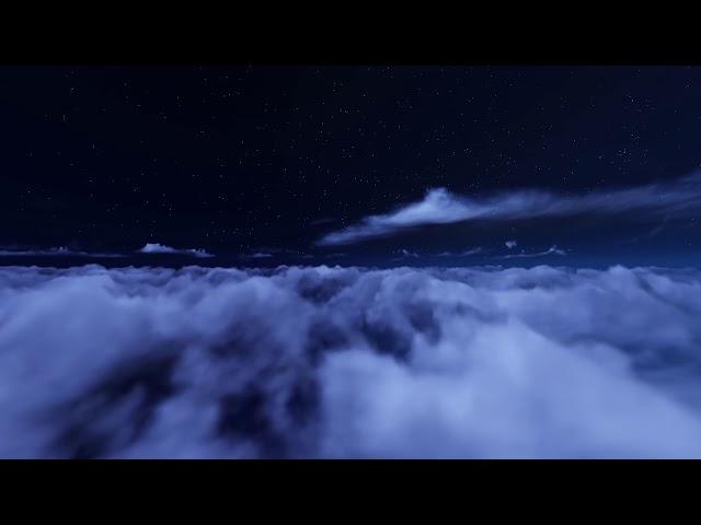 [1 HOURS] of fly over clouds, Night Flight, Meditation & Relaxation