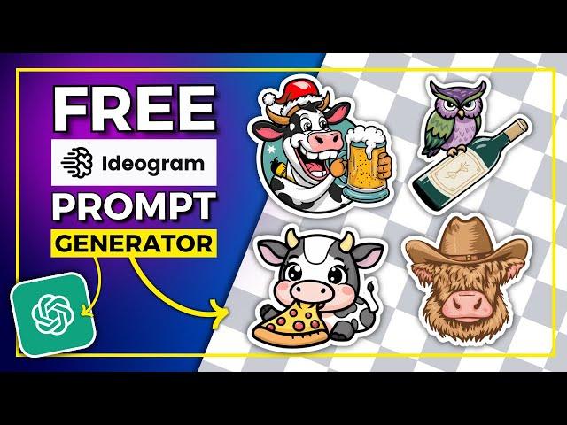 FREE Chat GPT Ideogram Sticker Prompt Generator