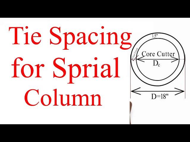 Tie  Spacing for Sprial Column | Tie Design