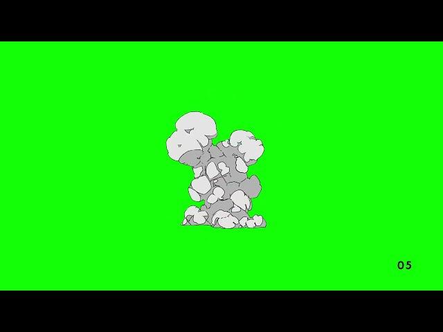 2D Smoke Effect Green Screen Video | Cartoon Smoke Pack Effects Animated Green Screen